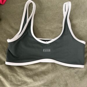 Fleo Green and White Sports Bra